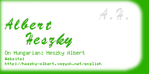 albert heszky business card